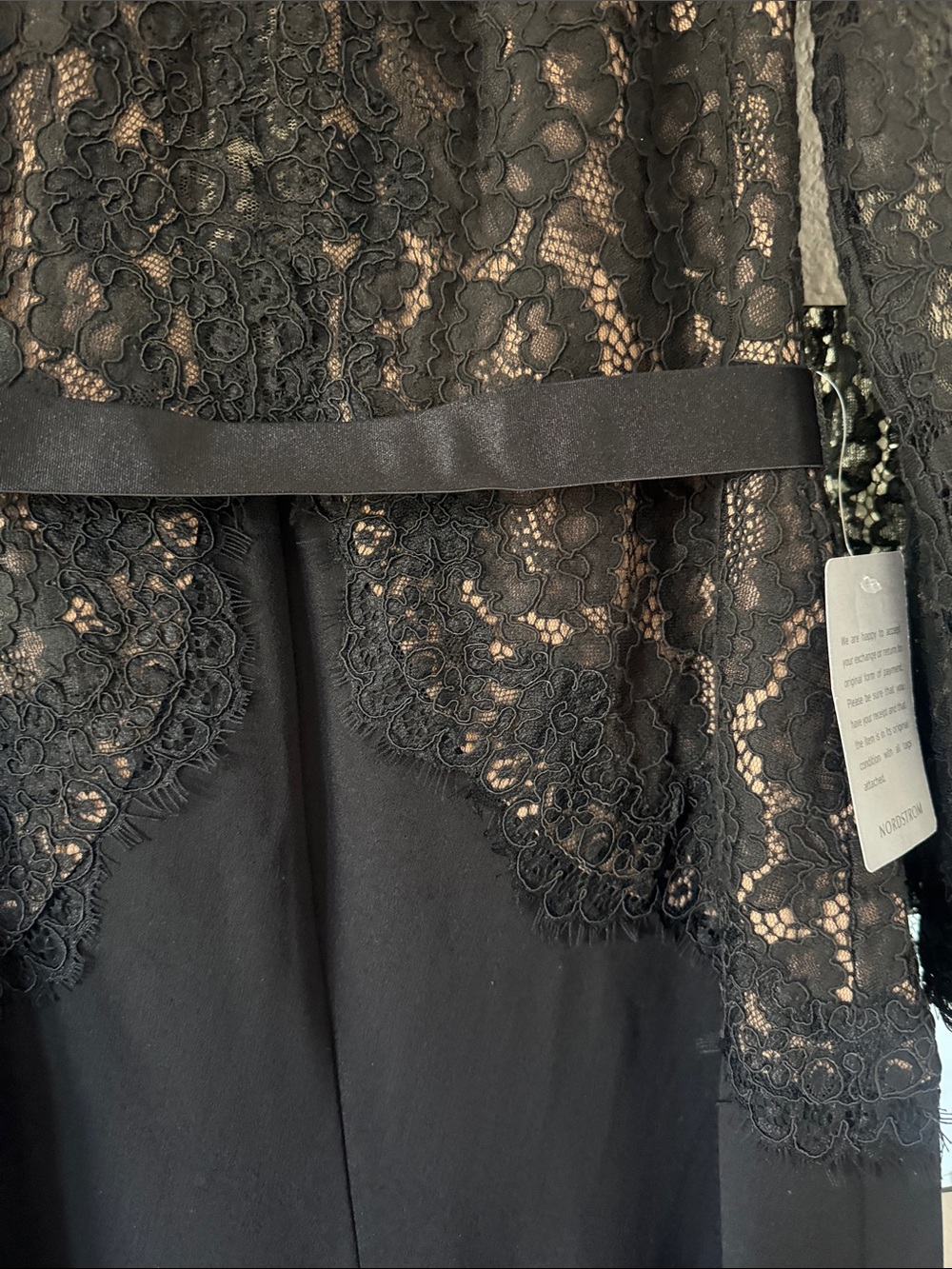Tadashi Shoji Black Lace V-Neck Long-Sleeve Jumpsuit - Picture 3 of 10